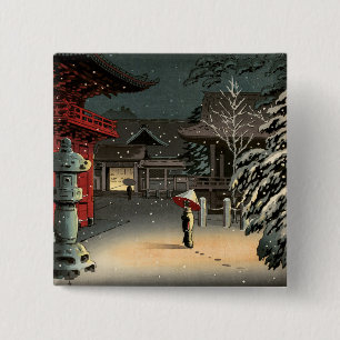 Macaron Carré 5 Cm Tsuchiya Koitsu - Snow at Nezu Shrine