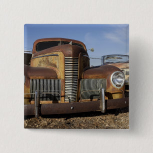 Macaron Carré 5 Cm Tucumcari, Nouveau Mexique, Etats-Unis. Itinérair