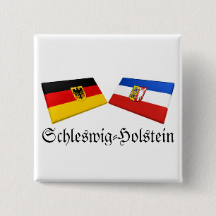 Macaron Carré 5 Cm Tuiles de drapeau du Schleswig-Holstein, Allemagne