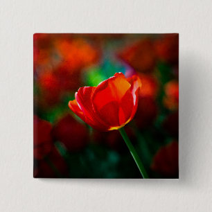 Macaron Carré 5 Cm Tulipe rouge - Mystère de floraison