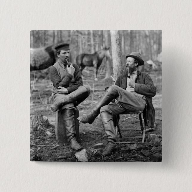 Macaron Carré 5 Cm Tuyaux de guerre civile, 1864 (Devant)