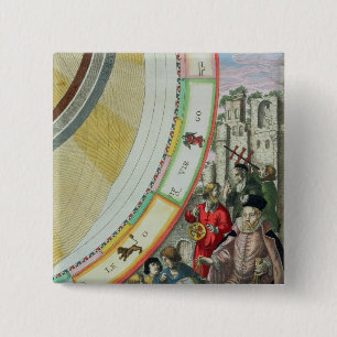 Macaron Carré 5 Cm Tycho Brahe, détail d'une carte montrant le sien