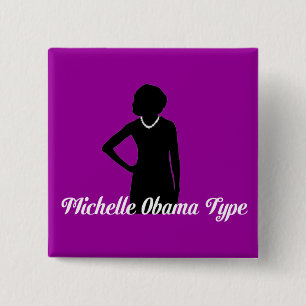 Macaron Carré 5 Cm Type bouton, pourpre de Michelle Obama d'améthyste
