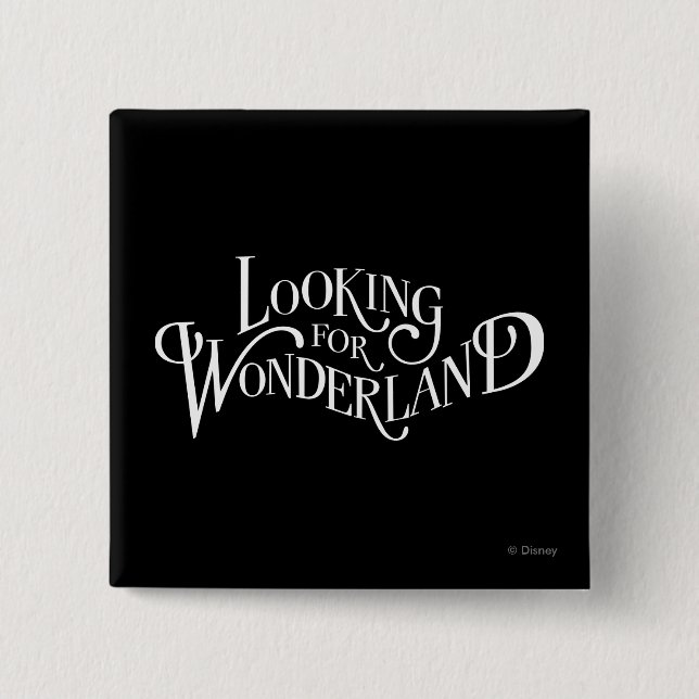 Macaron Carré 5 Cm Typographie | À la recherche de Wonderland (Devant)