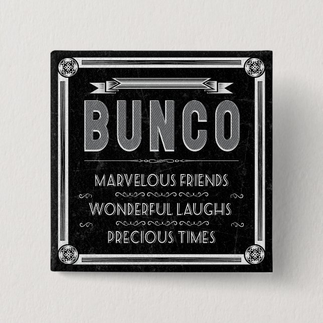 Macaron Carré 5 Cm Typographie de cru de Bunco (Devant)