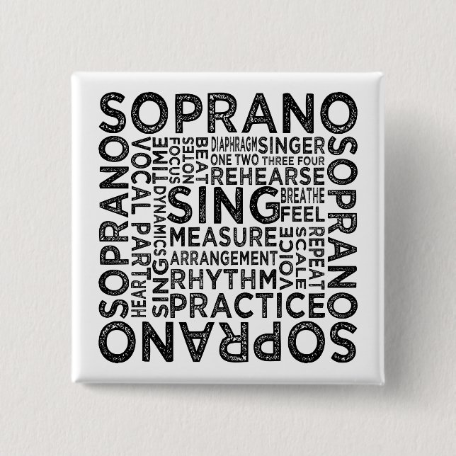 Macaron Carré 5 Cm Typographie de Soprano (Devant)