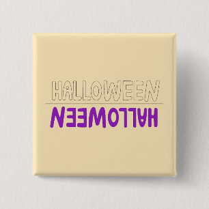 Macaron Carré 5 Cm Typographie éffrayante d'Halloween avec énergie sa
