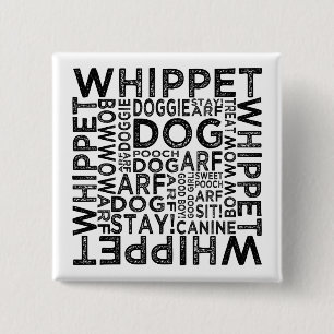Macaron Carré 5 Cm Typographie Whippet