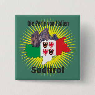 Macaron Carré 5 Cm Tyrol du Sud - Alto Adige - Italie - Italia Button