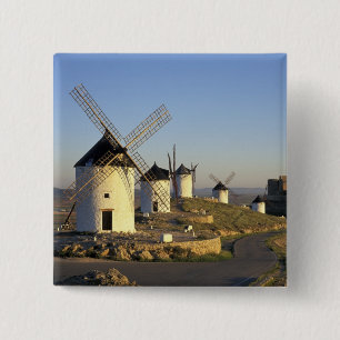 Macaron Carré 5 Cm UE, Espagne, La Mancha, Consuegra. Moulins à vent