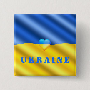 Macaron Carré 5 Cm Ukraine - Soutien à la liberté de la paix - drapea
