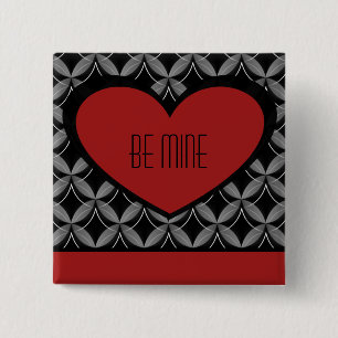 Macaron Carré 5 Cm Ultra Glam Heart Button, Red