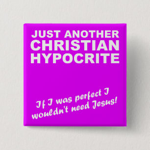 Macaron Carré 5 Cm Un autre Humour d'insigne à boutons d'hypocrite ch