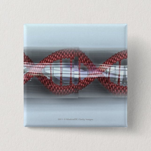 Macaron Carré 5 Cm Un brin d'ADN dans une capsule (Devant)