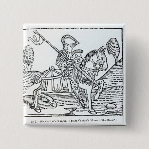 Macaron Carré 5 Cm Un chevalier, jeu de Caxton du 'des échecs