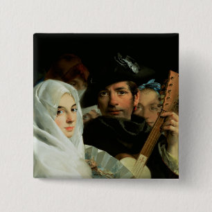 Macaron Carré 5 Cm Un couple élégant de Madrid, c.1770