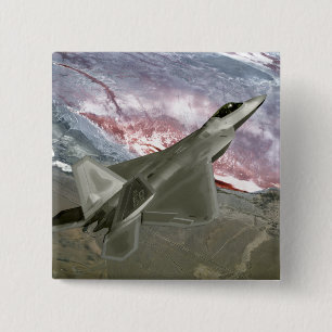 Macaron Carré 5 Cm Un F/A-22 Raptor pilote une mission de formation