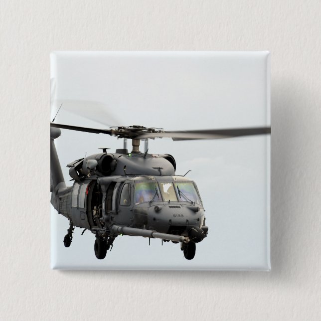 Macaron Carré 5 Cm Un hélicoptère HH-60 Pave Hawk (Devant)