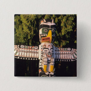 Macaron Carré 5 Cm Un mât totem à Vancouver, Canada.