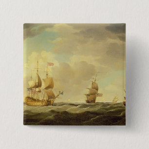 Macaron Carré 5 Cm Un navire amiral anglais sous la voile facile dans