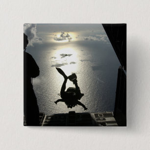 Macaron Carré 5 Cm Un pararescueman de l'Armée de l'Air