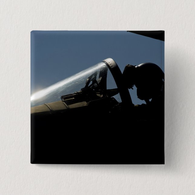 Macaron Carré 5 Cm Un pilote se prépare au décollage (Devant)