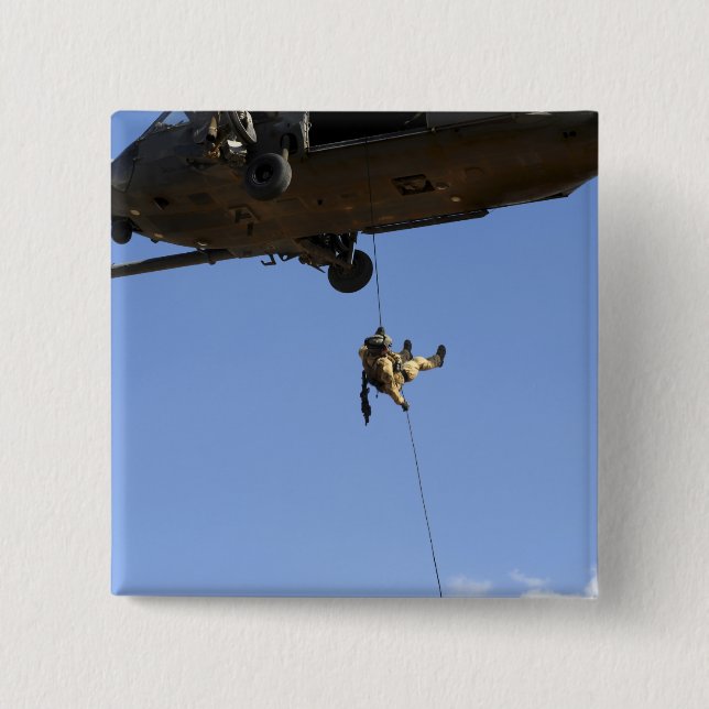 Macaron Carré 5 Cm Un rappels pararescueman d'un HH-60 (Devant)