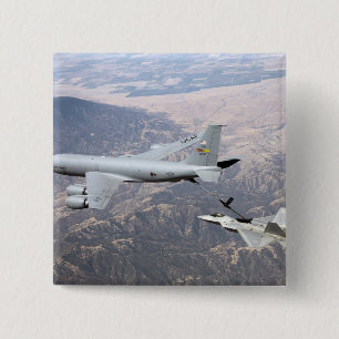 Macaron Carré 5 Cm Un Raptor F-22 reçoit du carburant d'un KC-135