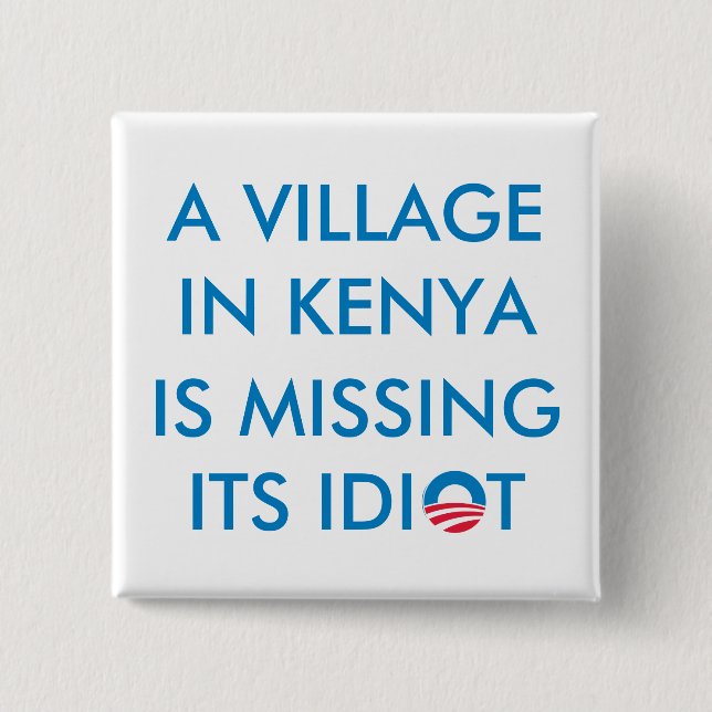 Macaron Carré 5 Cm Un village au Kenya manque son idiot (Devant)