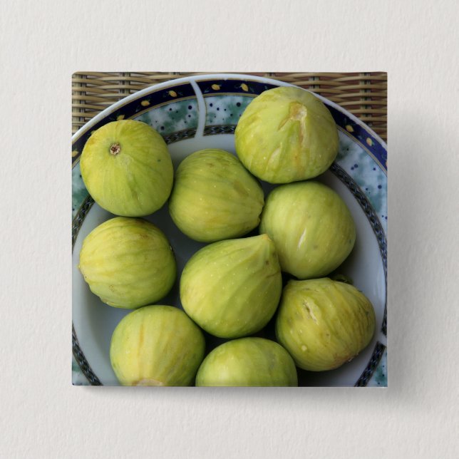 Macaron Carré 5 Cm Une assiette fraîche de Figues méditerranéennes (Devant)