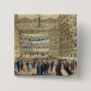 Macaron Carré 5 Cm Une boule masquée au théâtre de Fenice, Venise,