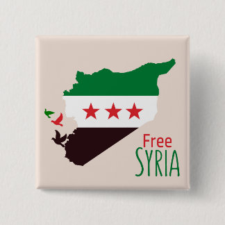 Macaron Carré 5 Cm Une carte de la Syrie avec le drapeau de la révolu