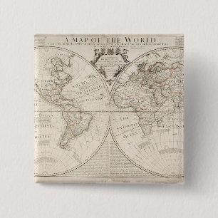 Macaron Carré 5 Cm Une carte du monde