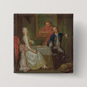 Macaron Carré 5 Cm Une conversation de dîner (un homme et une femme