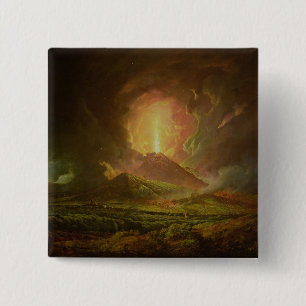 Macaron Carré 5 Cm Une éruption du Vésuve, vue de Portici