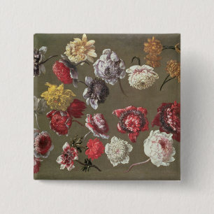 Macaron Carré 5 Cm Une étude des pivoines (huile sur la toile)