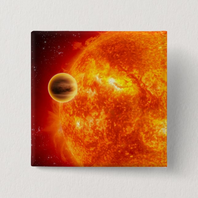 Macaron Carré 5 Cm Une exoplanète géante du gaz (Devant)