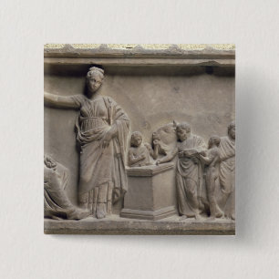 Macaron Carré 5 Cm Une famille sacrifiant un taureau à Asclepius