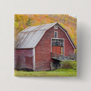 Macaron Carré 5 Cm Une grange dans les montagnes vertes du Vermont. H