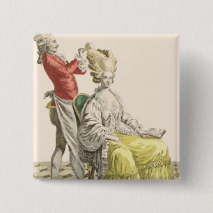 Macaron Carré 5 Cm Une jeune femme dans un Peignoir avec son