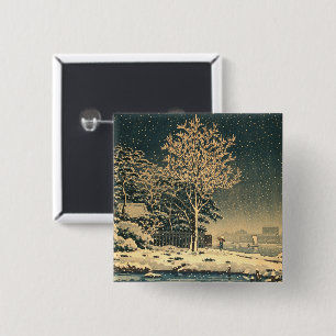 Macaron Carré 5 Cm Une journée d'hiver sur la rivière Sumida au Japon