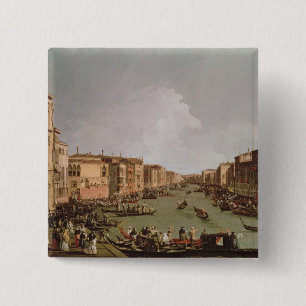 Macaron Carré 5 Cm Une régate sur le canal grand, c.1735