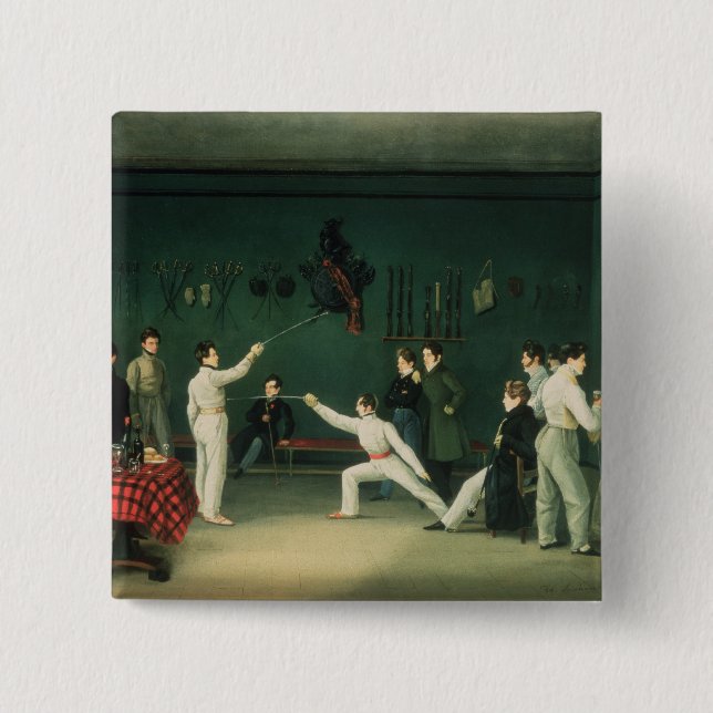 Macaron Carré 5 Cm Une scène de clôture, 1827 (Devant)