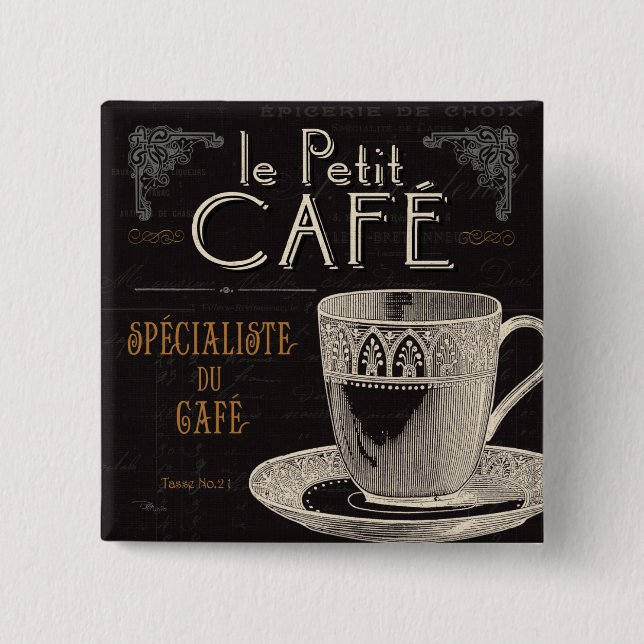 Macaron Carré 5 Cm Une tasse de café contemporaine (Devant)