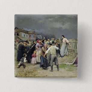 Macaron Carré 5 Cm Une victime du fanatisme, 1899