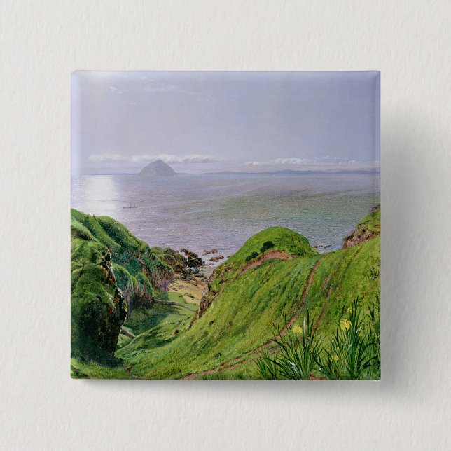 Macaron Carré 5 Cm Une vue d'Ailsa Craig et l'île d'Arran, 1860 (Devant)
