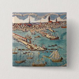 Macaron Carré 5 Cm Une vue d'une partie de la ville de Boston