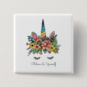 Macaron Carré 5 Cm Unicorne Lashes Avec Rainbow Horn