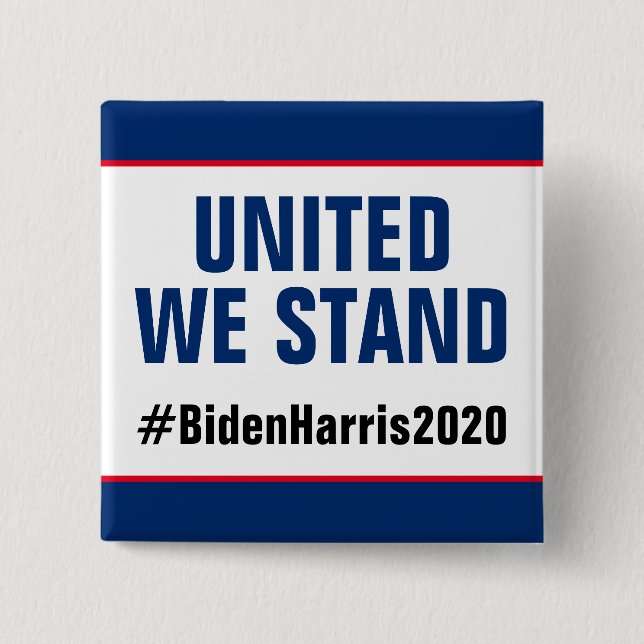 Macaron Carré 5 Cm United We Stand Vote Biden Harris 2020 (Devant)