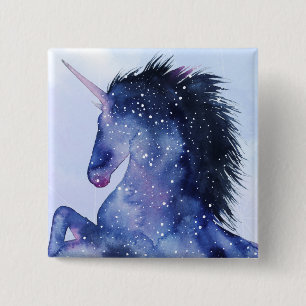 Macaron Carré 5 Cm Univers Unicorne - Cosmique